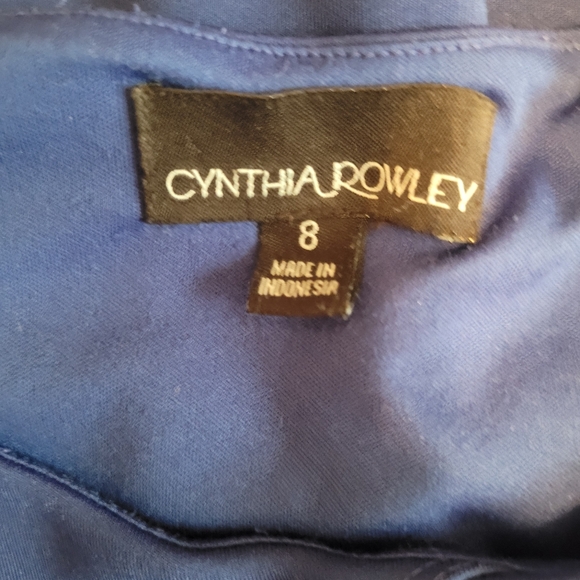 CYNTHIA ROWLEY Royal Blue Sleeveless Drop  Waist Pull On Dress Sz 8 EUC - Picture 7 of 7